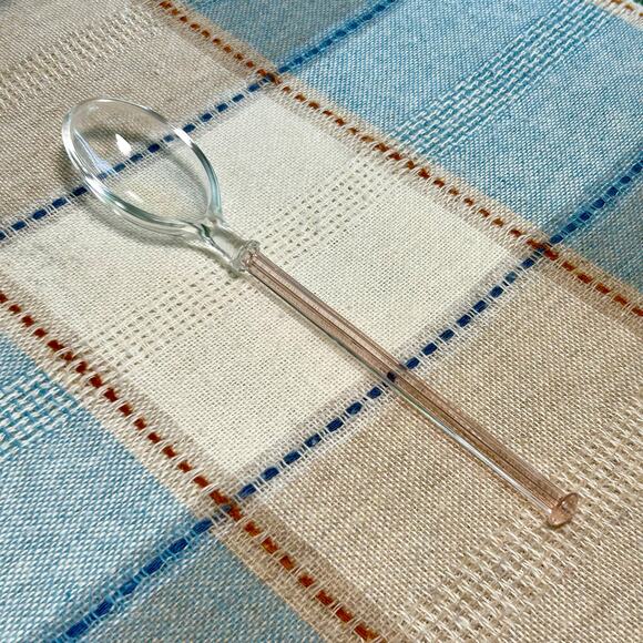 Vintage Glass Spoon with Pink Handle 9” - Picture 3 of 9